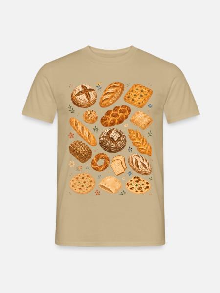 Brotvielfalt | Bäckerei & Sauerteig - Männer T-Shirt - Sandbeige