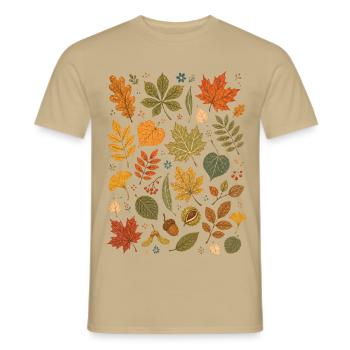 Herbstblätter | Natur & Wald - Männer T-Shirt - Sandbeige - Vorne - AI Model Male 178 light (178cm)