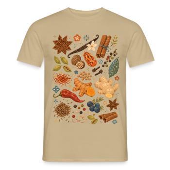 Gewürze | Kräuter & Gewürzmischungen - Männer T-Shirt - Sandbeige - Vorne - AI Model Male 178 light (178cm)