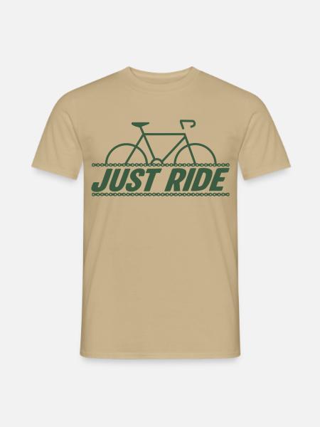 Just Ride – Radfahrgeist - Männer T-Shirt - Sandbeige