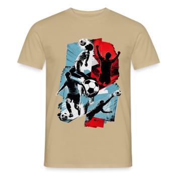 Fußball - Männer T-Shirt - Sandbeige - Vorne - AI Model Male 178 light (178cm)