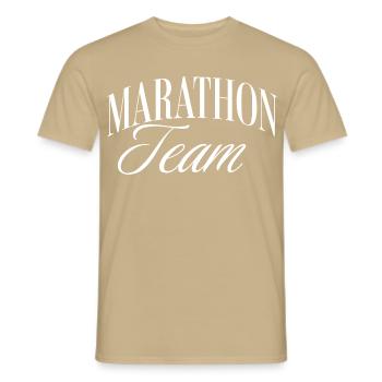 Marathon Team - Männer T-Shirt - Sandbeige - Vorne - AI Model Male 178 light (178cm)