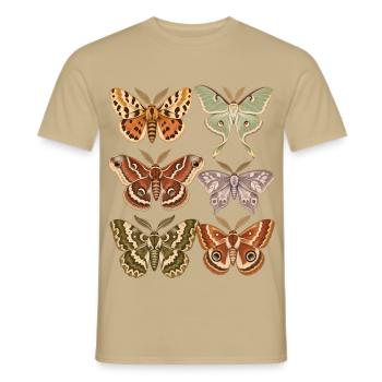 Bunte Nachtfalter Sammlung - Männer T-Shirt - Sandbeige - Vorne - AI Model Male 178 light (178cm)