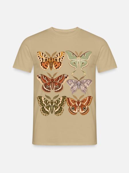 Bunte Nachtfalter Sammlung - Männer T-Shirt - Sandbeige