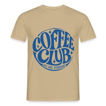 Coffee Club - Männer T-Shirt - Sandbeige - Vorne - AI Model Male 178 light (178cm)