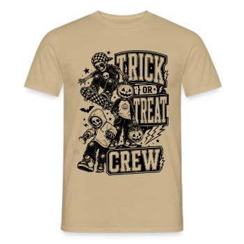Trick or Treat Crew - Männer T-Shirt - Sandbeige - Vorne - AI Model Male 178 light (178cm)