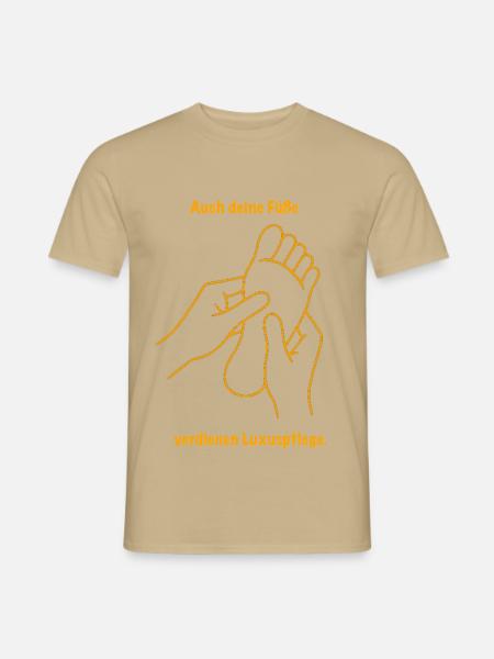 Schöne Füsse  - Männer T-Shirt - Sandbeige