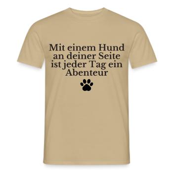 Dicton de chien - T-shirt homme - beige sable - Devant - AI Model Male 178 light (178cm)