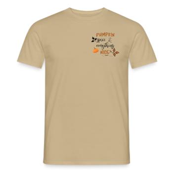 Pumpkin Spice - Männer T-Shirt - Sandbeige - Vorne - AI Model Male 178 light (178cm)