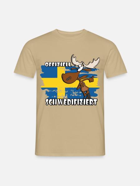 Schwedifiziert - Schweden - Männer T-Shirt - Sandbeige