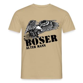 Böser alter Mann mit Adler - Männer T-Shirt - Sandbeige - Vorne - AI Model Male 178 light (178cm)