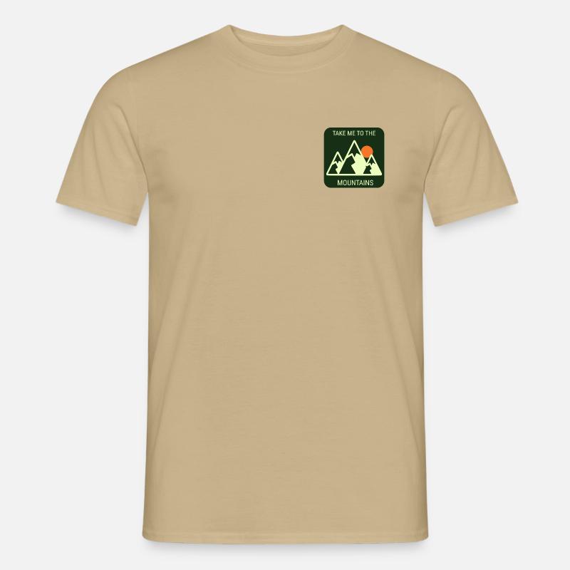Take Me To The Mountains - Plain Version - Männer T-Shirt - Sandbeige