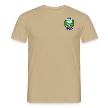Save the World (Ein Aufruf zur Erhaltung)Blau - Männer T-Shirt - Sandbeige - Vorne - AI Model Male 178 light (178cm)