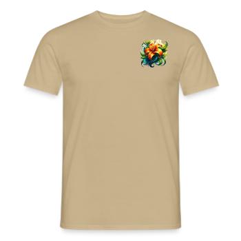 Strahlende BlüteGross - Männer T-Shirt - Sandbeige - Vorne - AI Model Male 178 light (178cm)