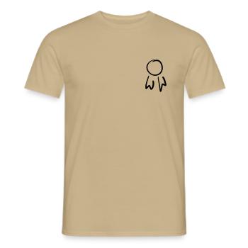 Badge carré / Modèle de commande. Griffonner. - T-shirt homme - beige sable - Devant - AI Model Male 178 light (178cm)