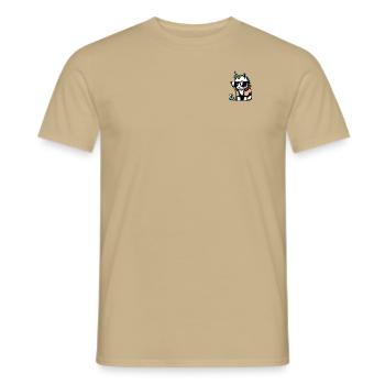 Chat-licorne - T-shirt homme - beige sable - Devant - AI Model Male 178 light (178cm)
