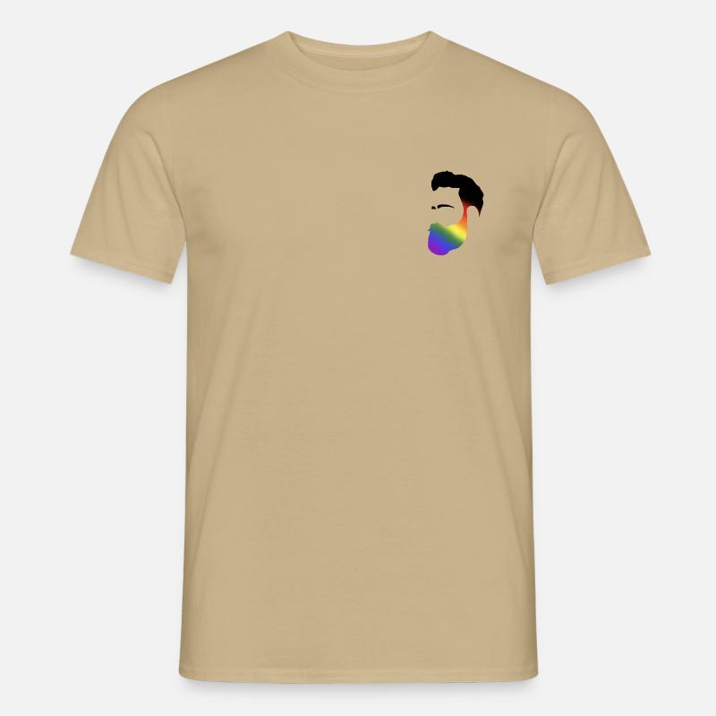 Bunter Bart - Männer T-Shirt - Sandbeige