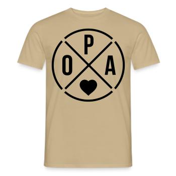 Opa mit Herz Großvater Opa - Männer T-Shirt - Sandbeige - Vorne - AI Model Male 178 light (178cm)
