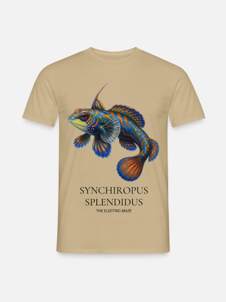 Mandarinfisch-T-Shirt, Synchiropus splendidus - Männer T-Shirt - Sandbeige