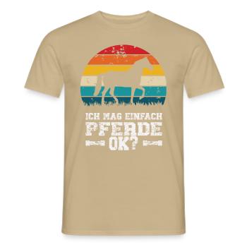 J’aime les chevaux - T-shirt homme - beige sable - Devant - AI Model Male 178 light (178cm)