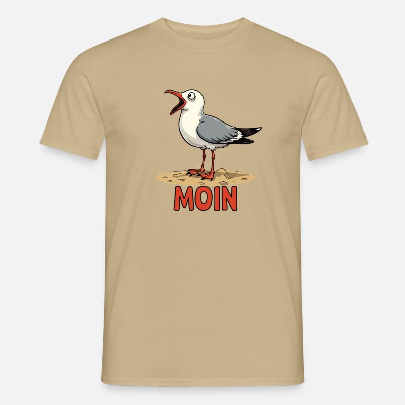 Moin Möwe - Männer T-Shirt - Sandbeige