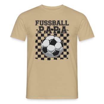 Fussball Papa - Männer T-Shirt - Sandbeige - Vorne - AI Model Male 178 light (178cm)