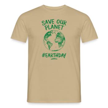 Save Our Planet #EarthDay - Männer T-Shirt - Sandbeige - Vorne - AI Model Male 178 light (178cm)