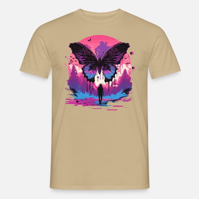 Schmetterling Ästhetische Evolution - Männer T-Shirt - Sandbeige