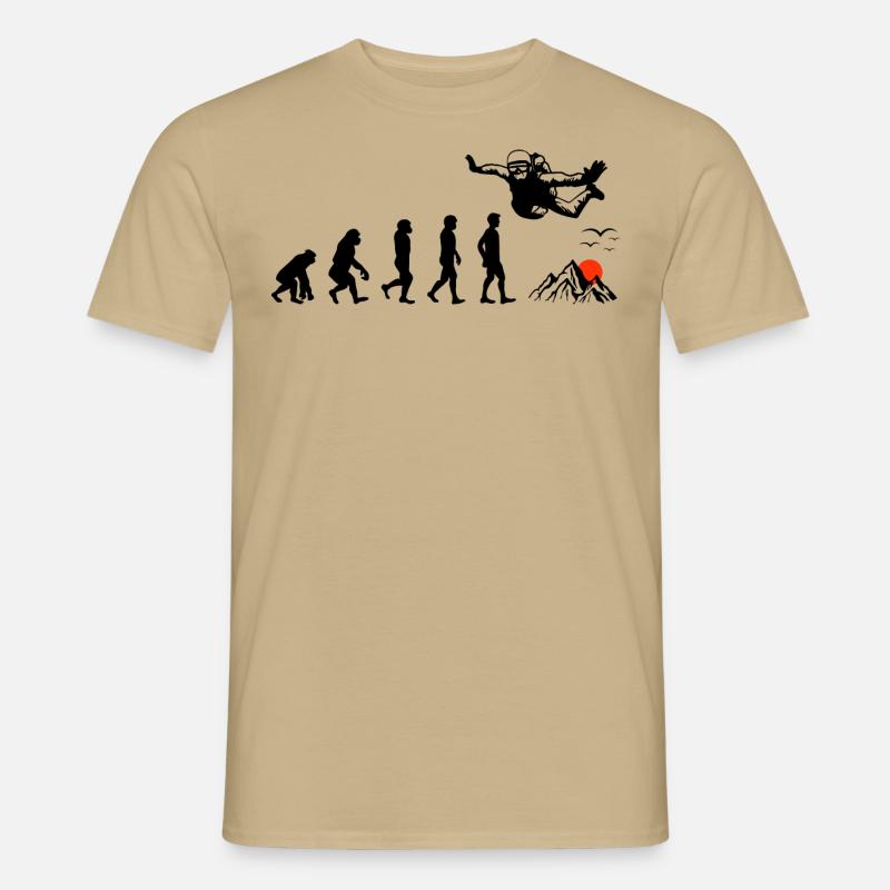 Fallschirmspringen Evolution - Männer T-Shirt - Sandbeige