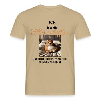 Aktiv, nur nicht heute. - Männer T-Shirt - Sandbeige - Vorne - AI Model Male 178 light (178cm)