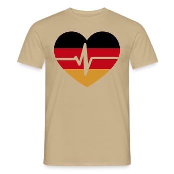 Allemagne Allemagne Allemand GER Almanya Alemania - T-shirt homme - beige sable - Devant - AI Model Male 178 light (178cm)