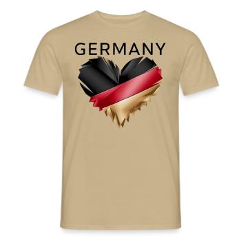 Allemagne Allemagne Allemand GER Almanya Alemania - T-shirt homme - beige sable - Devant - AI Model Male 178 light (178cm)