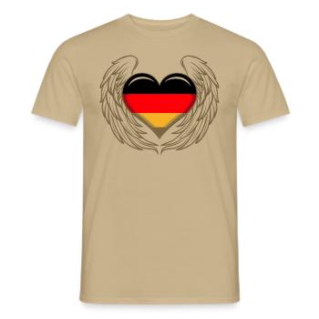 Allemagne Allemagne Allemand GER Almanya Alemania - T-shirt homme - beige sable - Devant - AI Model Male 178 light (178cm)
