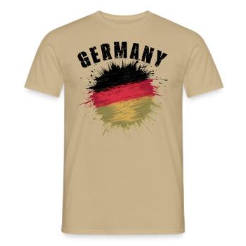 Allemagne Allemand Allemand GER Almanya Alemania - T-shirt homme - beige sable - Devant - AI Model Male 178 light (178cm)