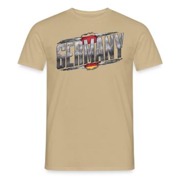 Allemagne Allemagne Allemand GER Almanya Alemania - T-shirt homme - beige sable - Devant - AI Model Male 178 light (178cm)
