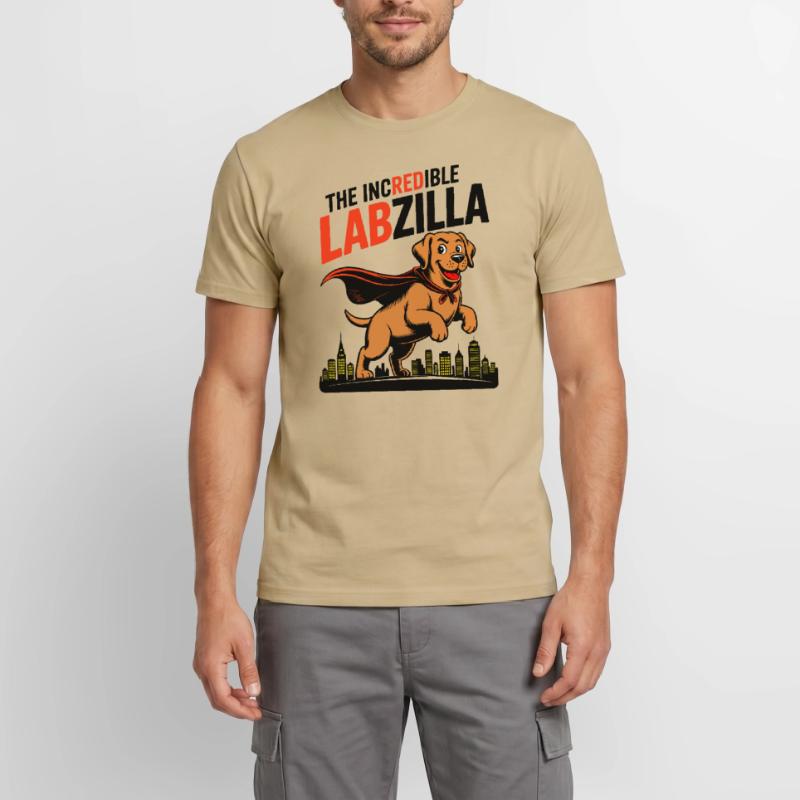 Labzilla – Foxred Labrador im Monster-Modus Männer T-Shirt