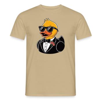 Gummiente Braeutigam - Männer T-Shirt - Sandbeige - Vorne - AI Model Male 178 light (178cm)