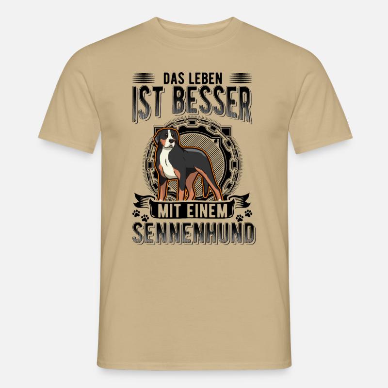 Großer Schweizer Sennenhund - Männer T-Shirt - Sandbeige