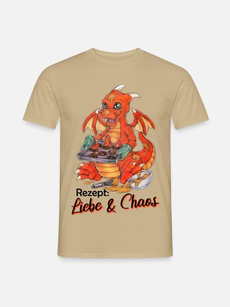 Witziger Drache Plätzchen Backen Weihnachten - Männer T-Shirt - Sandbeige