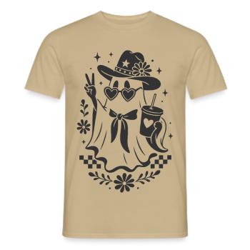 Cowgirl Geist - Männer T-Shirt - Sandbeige - Vorne - AI Model Male 178 light (178cm)