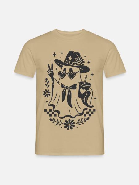 Cowgirl Geist - Männer T-Shirt - Sandbeige