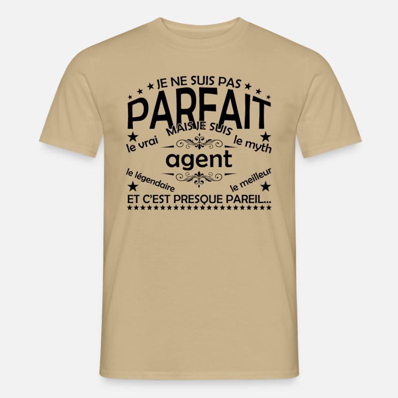 Geschenkagent Agent Der echte Agent - Männer T-Shirt - Sandbeige