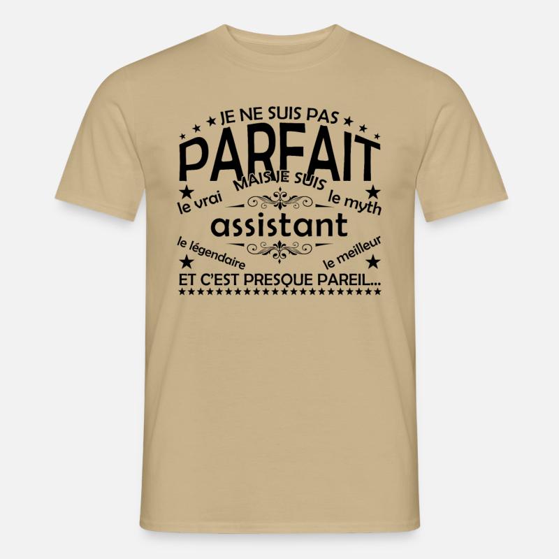 Geschenke-Assistent Assistent Der echte Assistent - Männer T-Shirt - Sandbeige