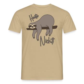 Heute nicht - Faultier - Männer T-Shirt - Sandbeige - Vorne - AI Model Male 178 light (178cm)