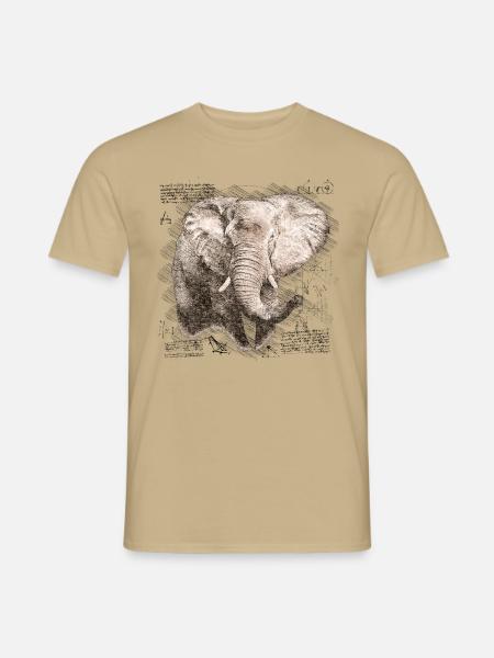 Elephant Elephant Head Africa Animal Vintage Safari - Men's T-Shirt - sand beige
