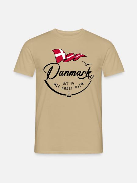 DANMARK - Meine zweite Heimat - b - Männer T-Shirt - Sandbeige