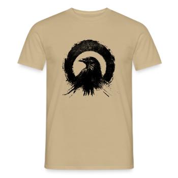 Dark, stylish raven - Men's T-Shirt - sand beige - Front - AI Model Male 178 light (178cm)