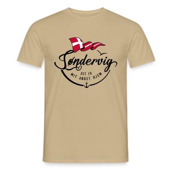 SØNDERVIG - Ma deuxième maison - b - T-shirt homme - beige sable - Devant - AI Model Male 178 light (178cm)