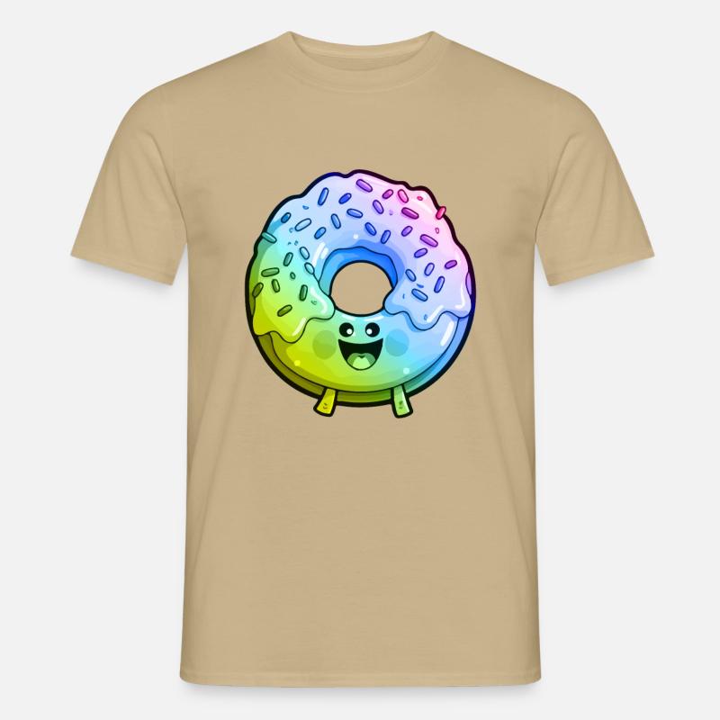 Donut Comic Bunt - Männer T-Shirt - Sandbeige