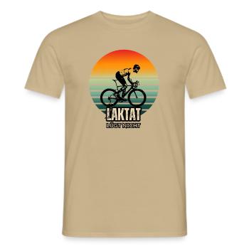 Laktat luegt nicht - Stylisches Rad Statement - Männer T-Shirt - Sandbeige - Vorne - AI Model Male 178 light (178cm)